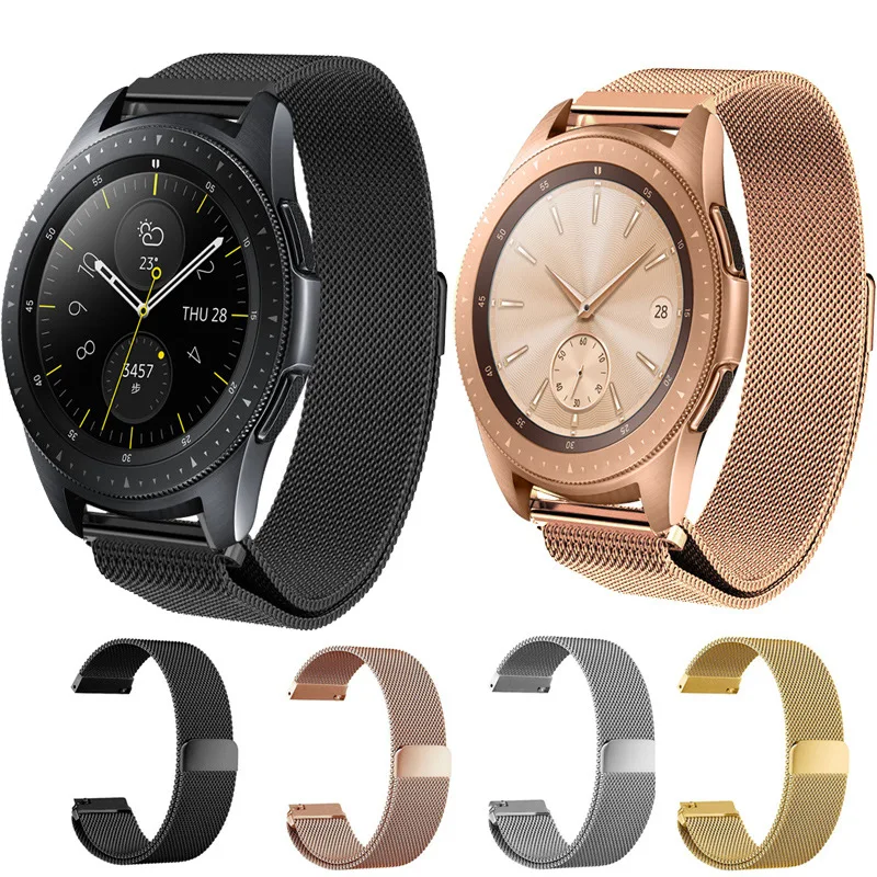 

Stainless Steel Milanese Magnetic Watches Band for Samsung Galaxy Watch Bands 20/22mm Wristwatch Band Replacement Accessories
