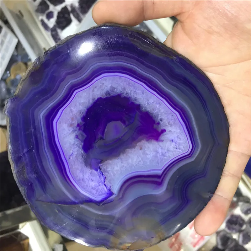 

10-13cm Large natural agate plate decoration coasters decoration 1pc