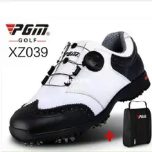 PGM Гольф Спортивная обувь из натуральной кожи дышащая Водонепроницаемый Туфли для гольфа Для мужчин Движимое Мягкая Спайк Туфли для гольфа со шнурками поворотное устройство