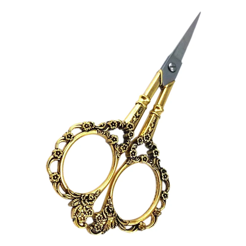 

HOT SALE European Vintage Retro Style Sewing Scissors for Needlework Gold Colour