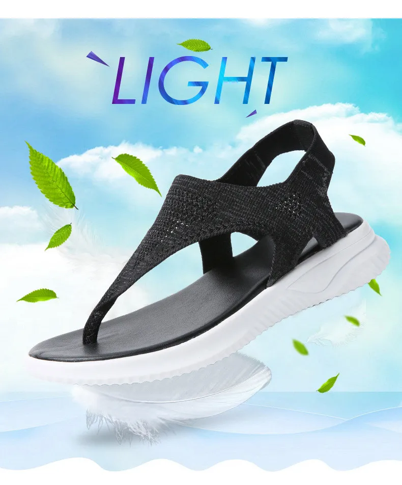 LL 9520-2019 Breathable Flyknit Women Sandals Summer Woman Shoes-1