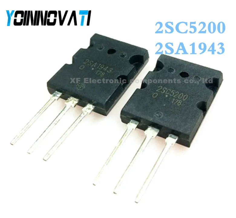 

Free Shipping 20pcs/LOT 2SC5200 2SA1943 C5200 + A1943 TO-3PL AMP TRANSISTOR