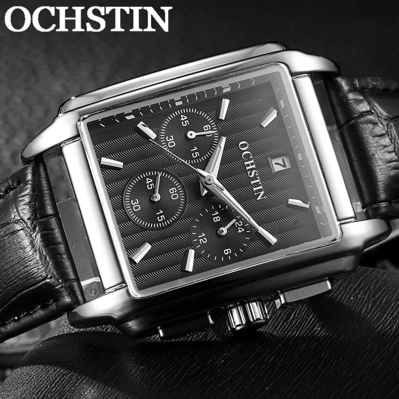 Мужские наручные часы OCHSTIN роскошные брендовые кварцевые с хронографом и