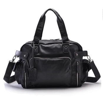 

Sale Direct Selling Travel Duffle Zipper No Plaid Soft Fashion Brand Men Travel Bags Man Luggage & Backpacks PU Leather Totes