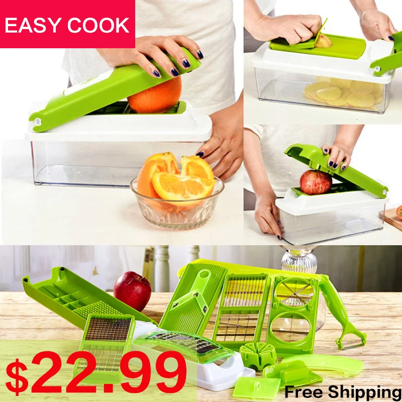 12 PCS set Slicer Vegetable Grater Fruit Peeler Cutter Shredder Chopper With Guard Multi functional Manual Vegetable tools