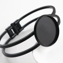 Высокое качество 25 мм черный покрытием Браслет База Пустые результаты лоток ободок Установка Кабошон Камея(L1-42