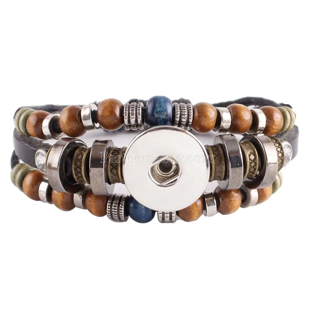Hot wholesale Snap Bracelet&Bangles High quality real leather bracelet