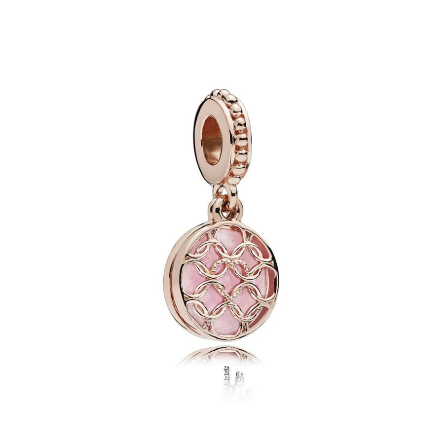 

NEW 2018 100% 925 Sterling Silver Rose Patterns of Love Hanging Charm Pendant Bead Fits Original Bracelets DIY Jewelry Gift