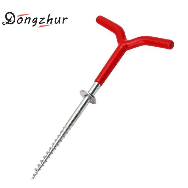 

Dongzhur Outdoor Y Shape Holder Rests Rack Tackle Pole Tent Pegs Travel Fixed Ice Pitons Screw Nail Auger Drill HJK9584