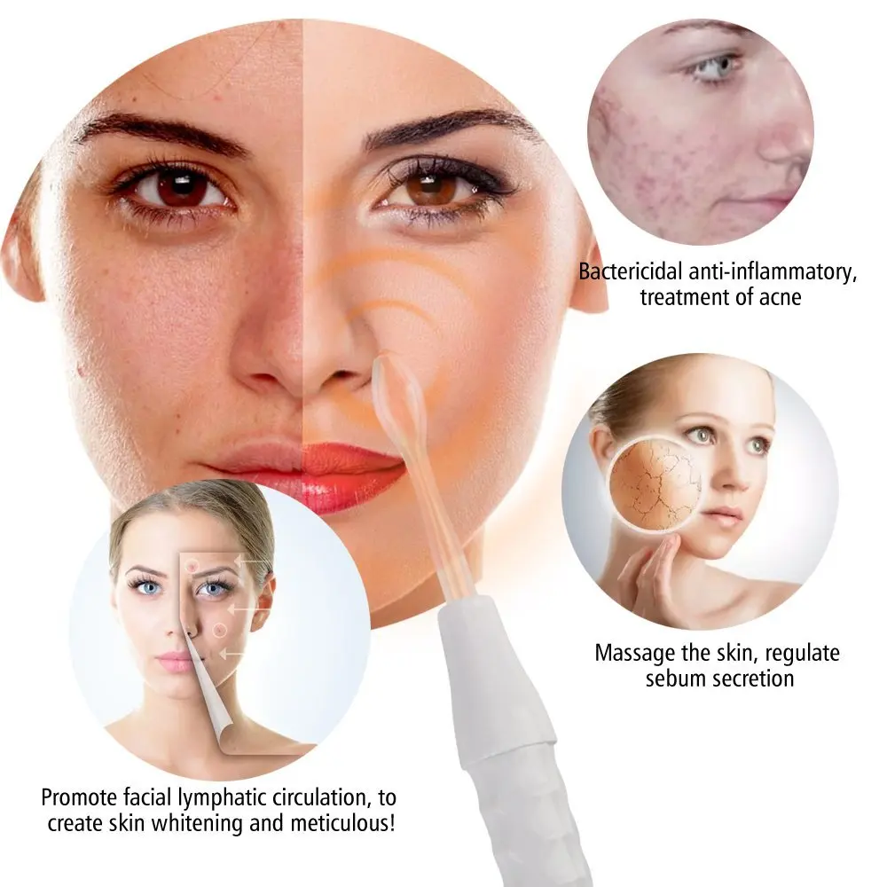 

High Frequency Skin Therapy Machine with Red Probes Light Bactericidal Spot Acne Meter Remover Facial Skin Care Spa Beauty Devic