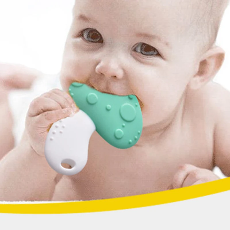 Baby Teething Toy Food Grade Silicone Carrot Mushroom Shape Teether