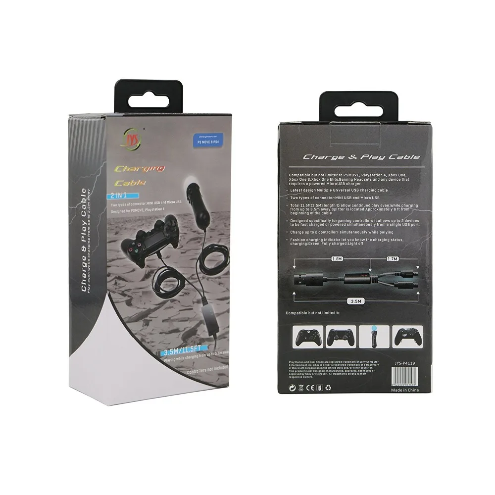 PS4 VR PS4 Controller Charging Adapter 2 in 1 USB Controller Charging