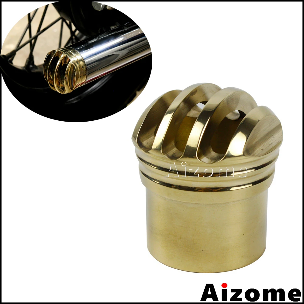 Motorcycle 1-3/4&quot Exhaust Pipe Tip For Harley XS650 Bobber Cafe Racer Chopper Brass Muffler Grilled Tips |