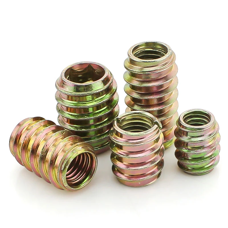 100Pcs M6/M8 Zinc Alloy Iron Inside And Outside Teeth Embedded Hex Nut