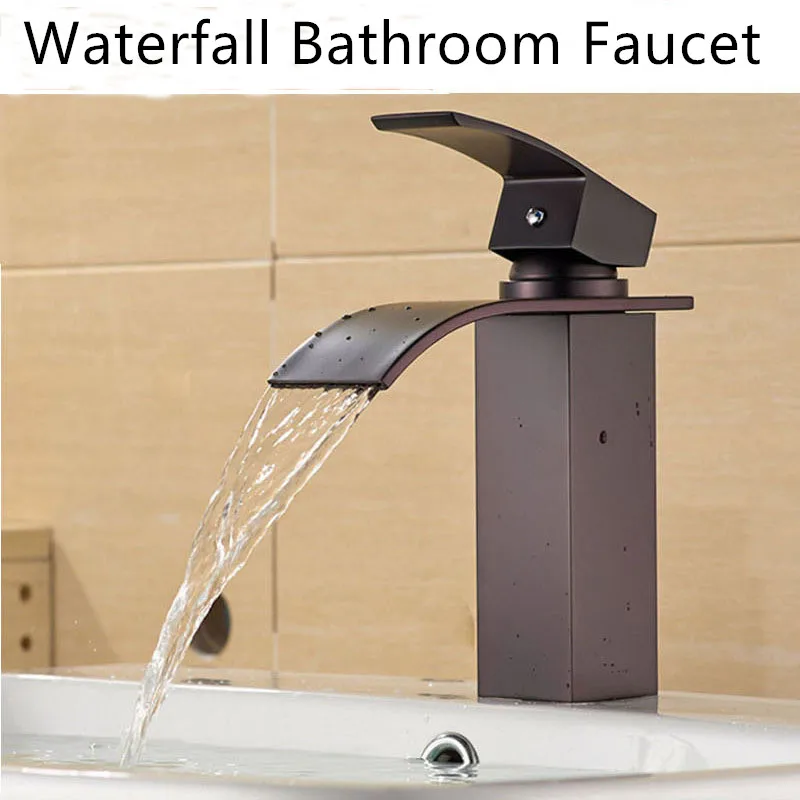 

Waterfall Bathroom Faucet Bronze Antique Faucets Bathroom Atainless Steel Taps Handle Banyo Musluk Rubinetto Bagno Basin Mixer