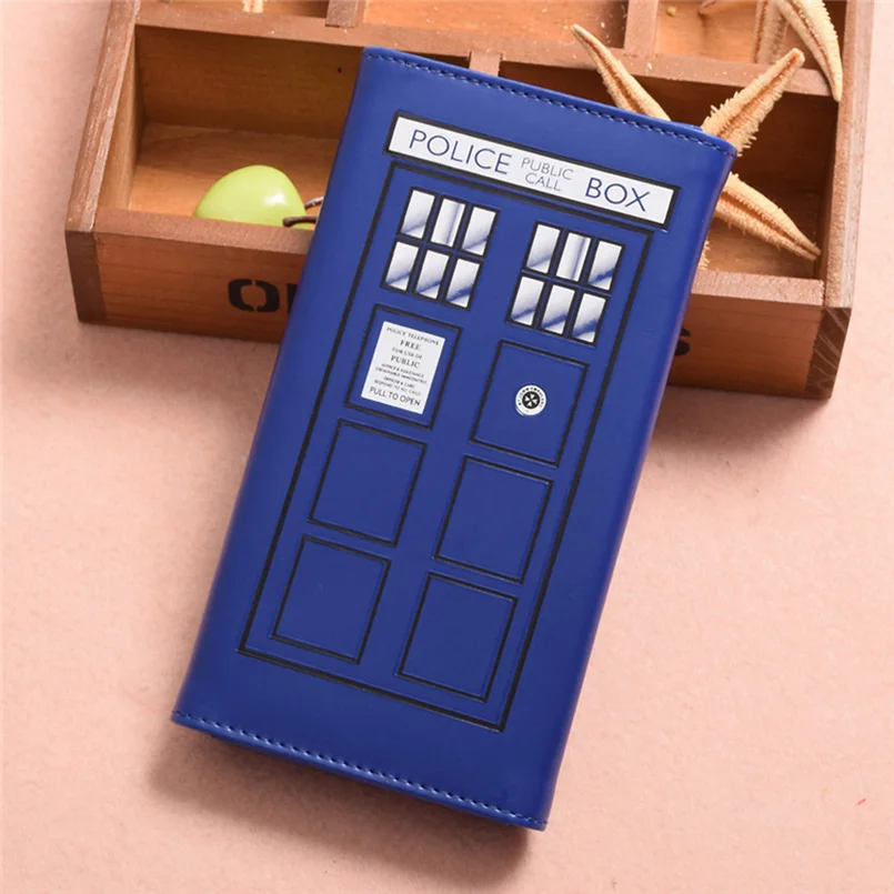 

Doctor Who Tardis Snap Close Hand Purse Clutch Wallet High quality PU leather blue wallet women vintage