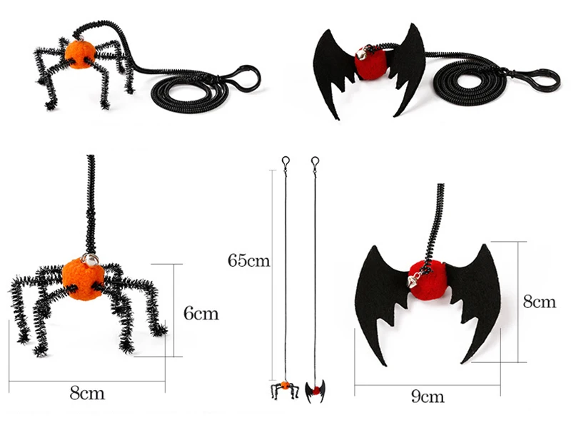 Стиль Хэллоуин кошка собака интерактивная игрушка для питомцев кошка Прорезыватель палка котенок Скребок летучая мышь паук шар Подвесная Веревка игрушки для кошек товары для домашних животных