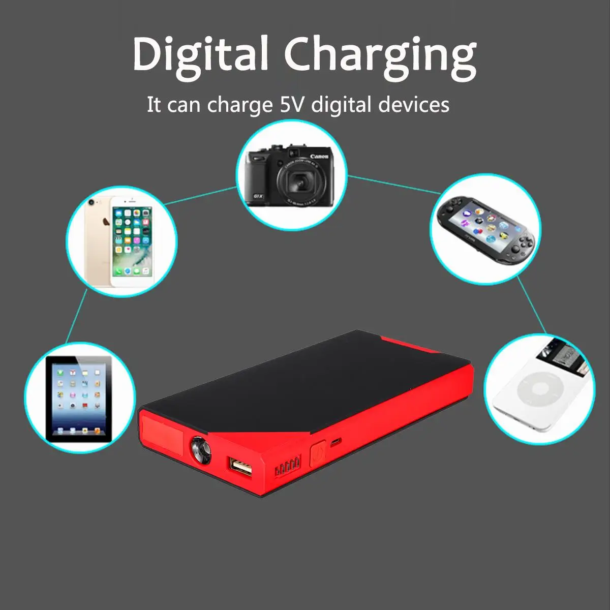  400A Car Jump Starter Power Bank 12V USB LED Outdoor Portable Multifunctional Emergency Car Battery
