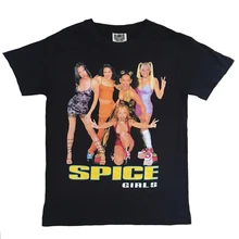 Camiseta para chicas Spice Black Rock Tour retro vintage girl power hombres camiseta