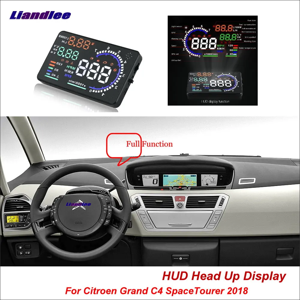 Liandlee Автомобильный дисплей HUD для Citroen Grand C4 Space Tourer динамический компьютер для вождения HD проектор детектор с экраном