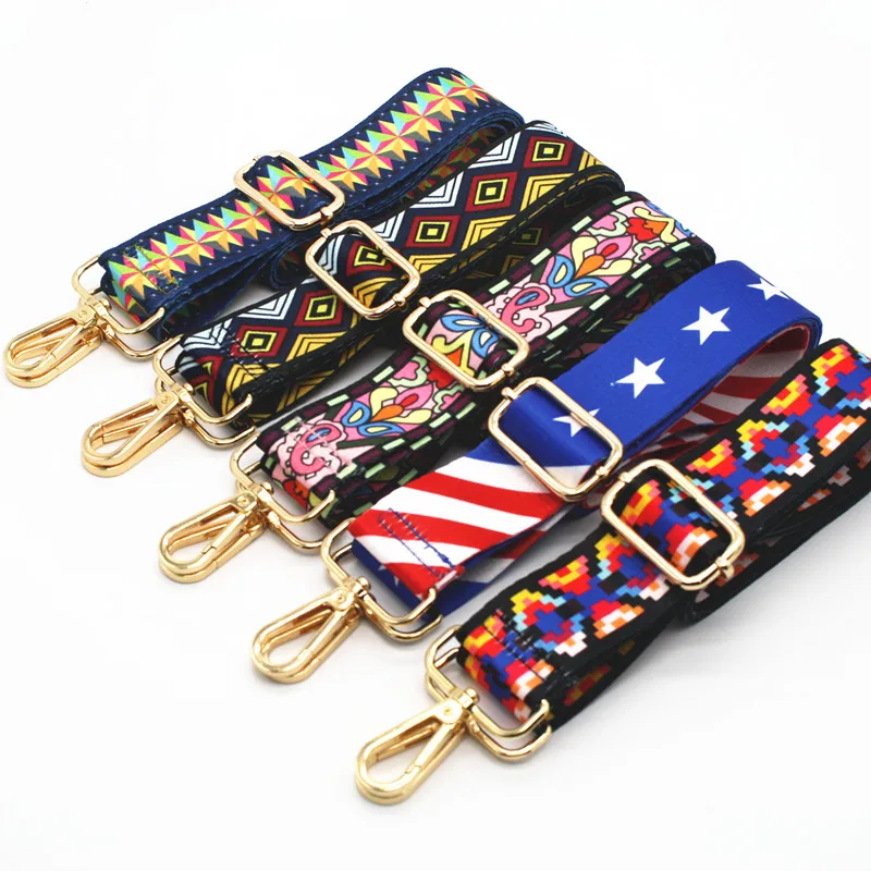 Bag Handles Handbag Strap Colorful Shoulder Rainbow Hanger Belt Messenger Crossbody Bag Strap Decoration Accessory KZ151357