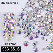 1 упаковка, разноцветные(SS3-SS16) Стразы для дизайна ногтей, серебристые, плоские с оборота, стеклянные кристаллы, драгоценные камни, без горячей фиксации, блестящие украшения для ногтей