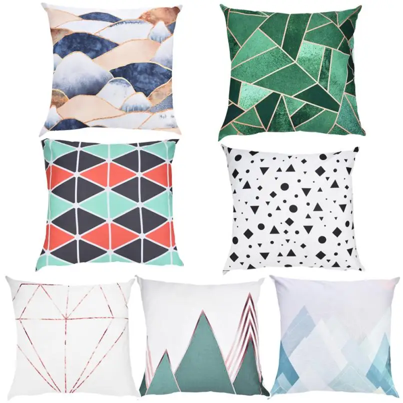 

2018 pillow case 45*45 Print Pillow Case Polyester Sofa Car Cushion Cover Home Decor gift 4.27