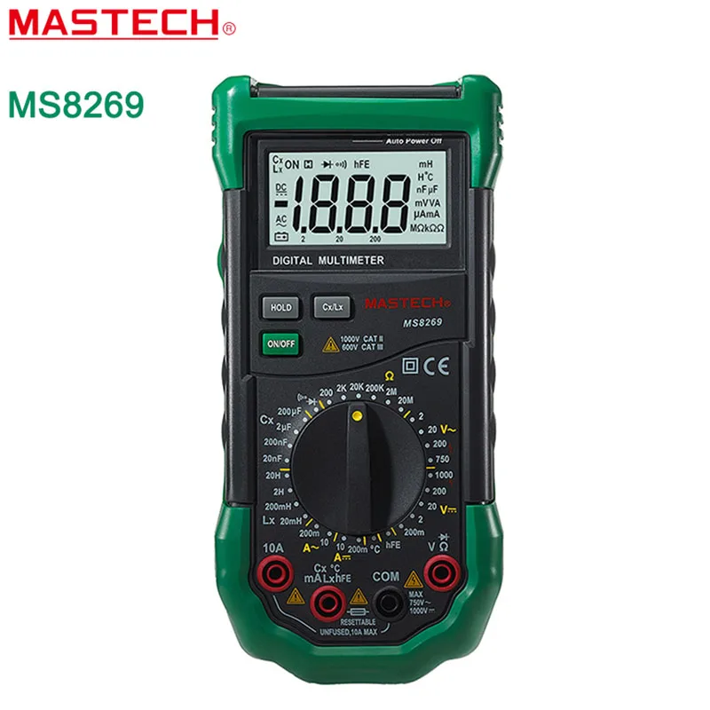 

Mastech MS8269 3 1/2 Digital Multimeter LCR Meter AC/DC Voltage Current multifunctionTester Inductance Detector
