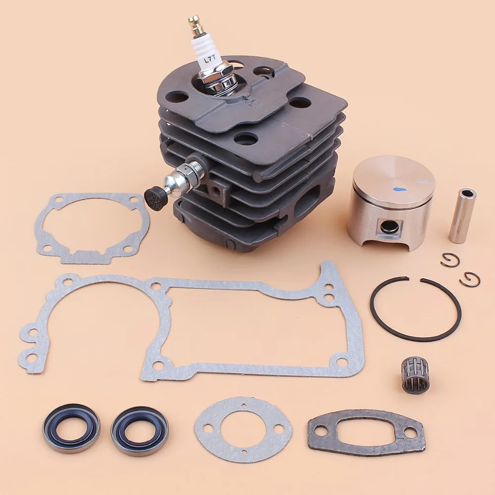 ENGINE CYLINDER PISTON SET W/ DECOMPRESSION VALVE OIL SEAL FOR HUSQVARNA 55 RANCHER 51 CHAINSAW PARTS 46MM ENGINE CYLINDER PISTON SET W/ DECOMPRESSION VALVE OIL SEAL FOR HUSQVARNA 55 RANCHER 51 CHAINSAW PARTS 46MM