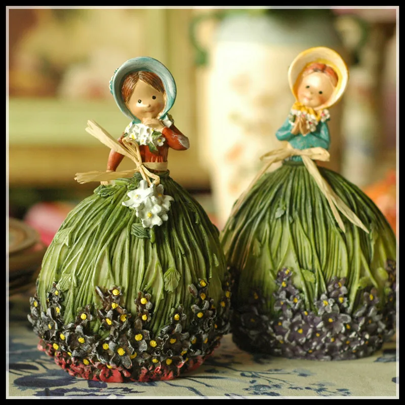 

Set of 2, miniature fairy figurines garden decoration kawaii resin figurines girl craft free shipping