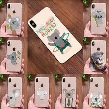 Мягкий силиконовый чехол для телефона с изображением спящего животного, ленивого коала, для iPhone 11Pro, 5, 5S, 6, 6 S, 7, 8 Plus, SE, X, XS, MAX, XR, чехол для телефона