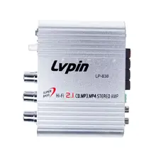 Автомобильный усилитель 12 V Мини Hi-Fi 2,1 автомобильный усилитель MP3 MP4 стерео аудио плеер Авто звуковой разъем Усилитель-сабвуфер(Цвет: серебро