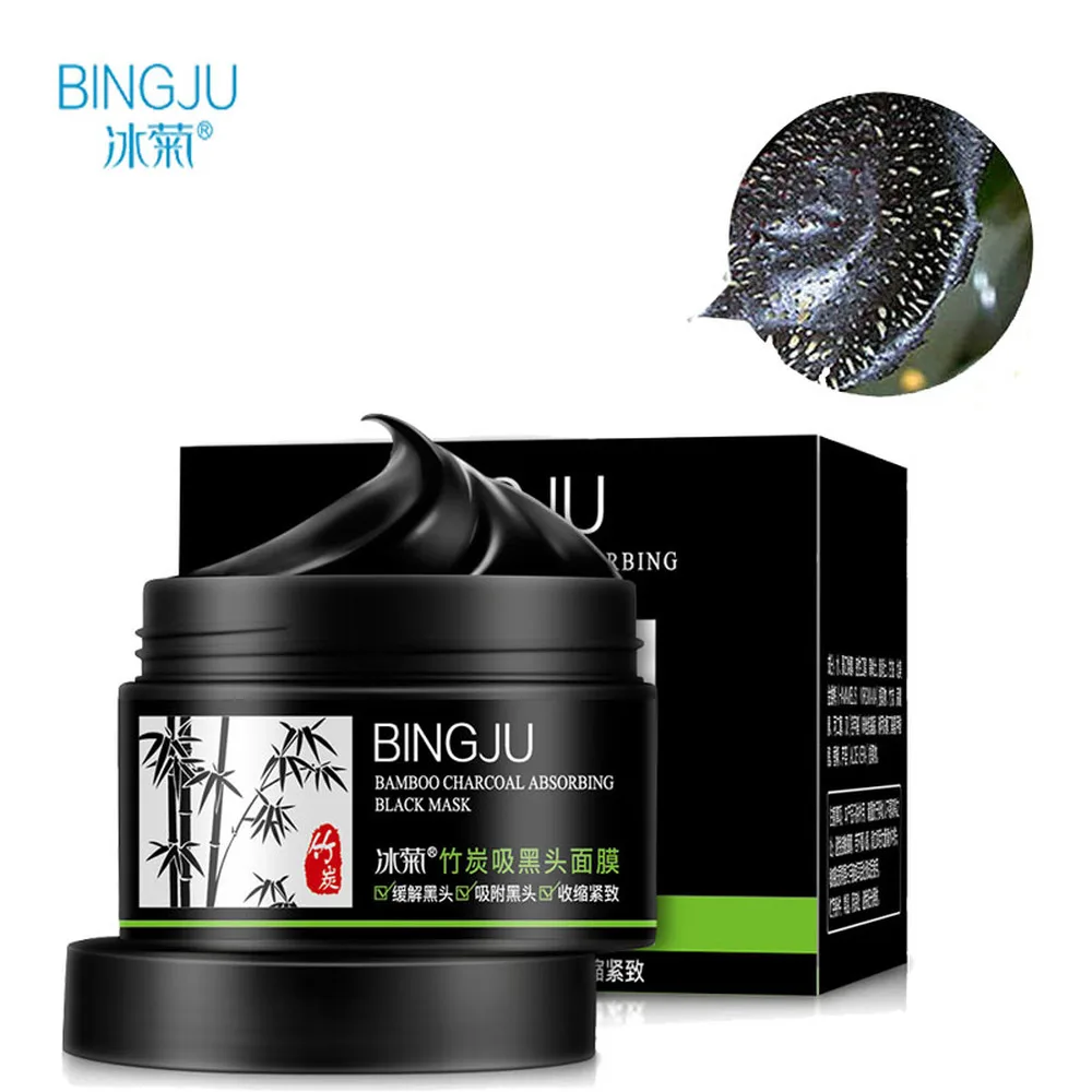 

BINGJU Bamboo Black Mask Acne Treatment Blackhead Remover Peel Off Black Head Anti Acne Charcoal Face Mask Skin Care 120g