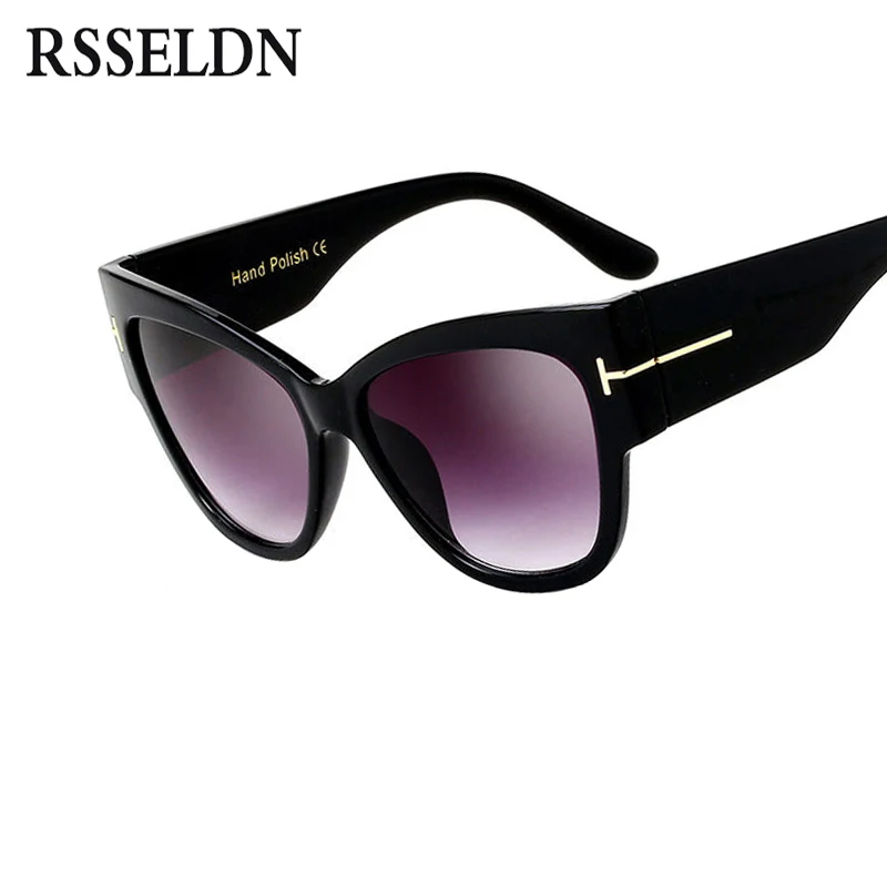 

RSSELDN Vintage Cat Eye Sunglasses Women Brand Designer Retro Female Sunglass Fashion Oversized Gradient Sun Glasses Women UV400