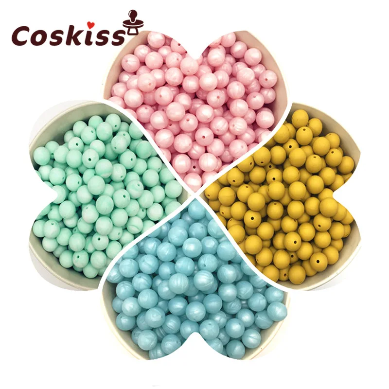 

Silicone Baby Teething 9mm Teether Beads Safe Food Grade Hexagon Beads Nursing Chewing Round Silicone Beads Necklace