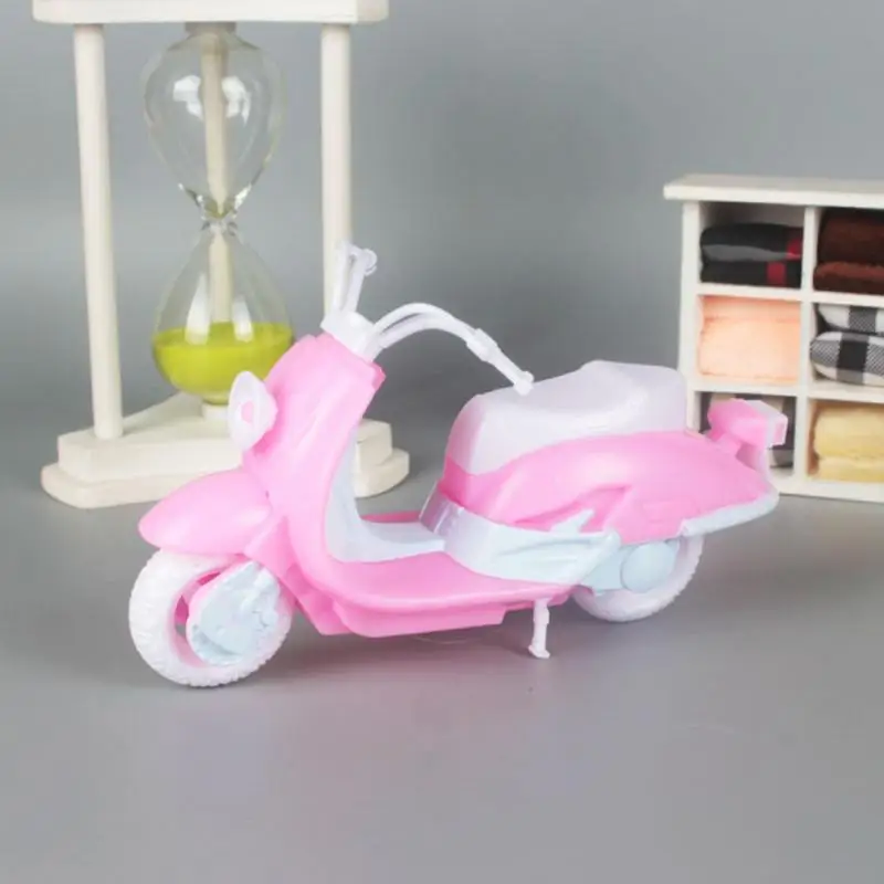 

15*8*9cm Mini Cute Kids PlasticToy Miniature Dollhouse For Children Barbies Doll Motorcycle Lovely Random Color