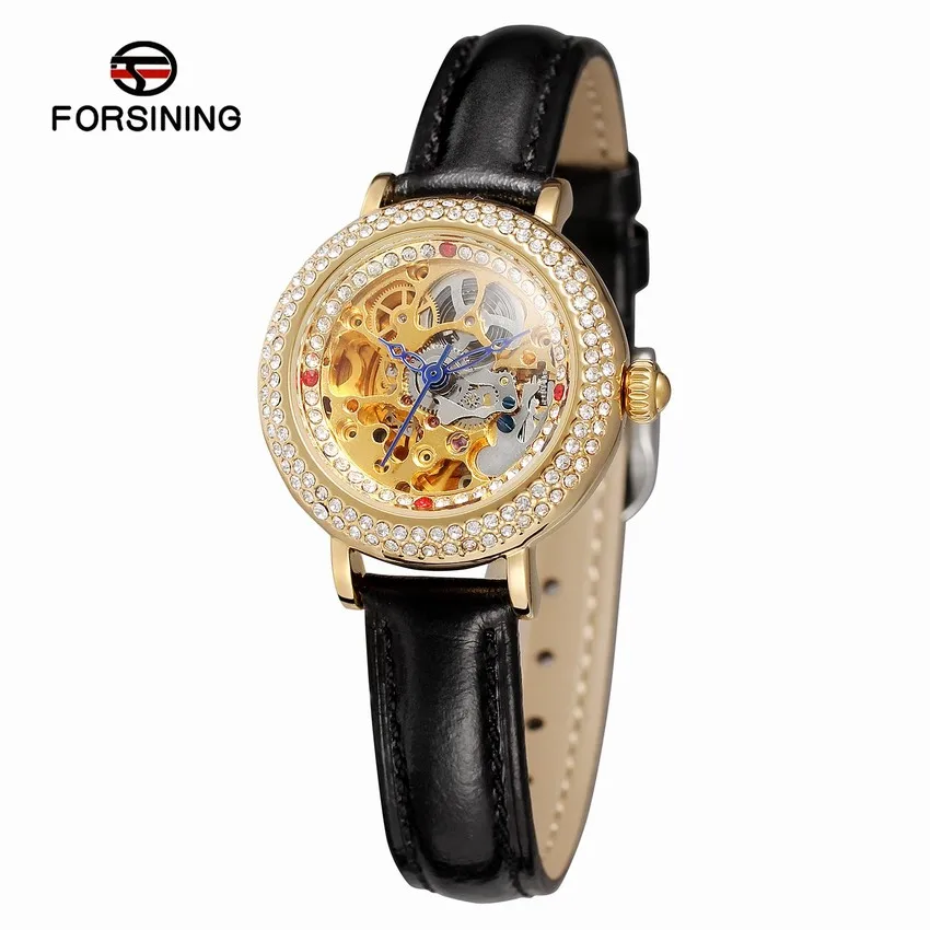 

FORSINING Luxury Women Watches Leather Mechanical Automatic Self Wind Ladies Watch Montre Automatique Femme Bayan Kol Saati