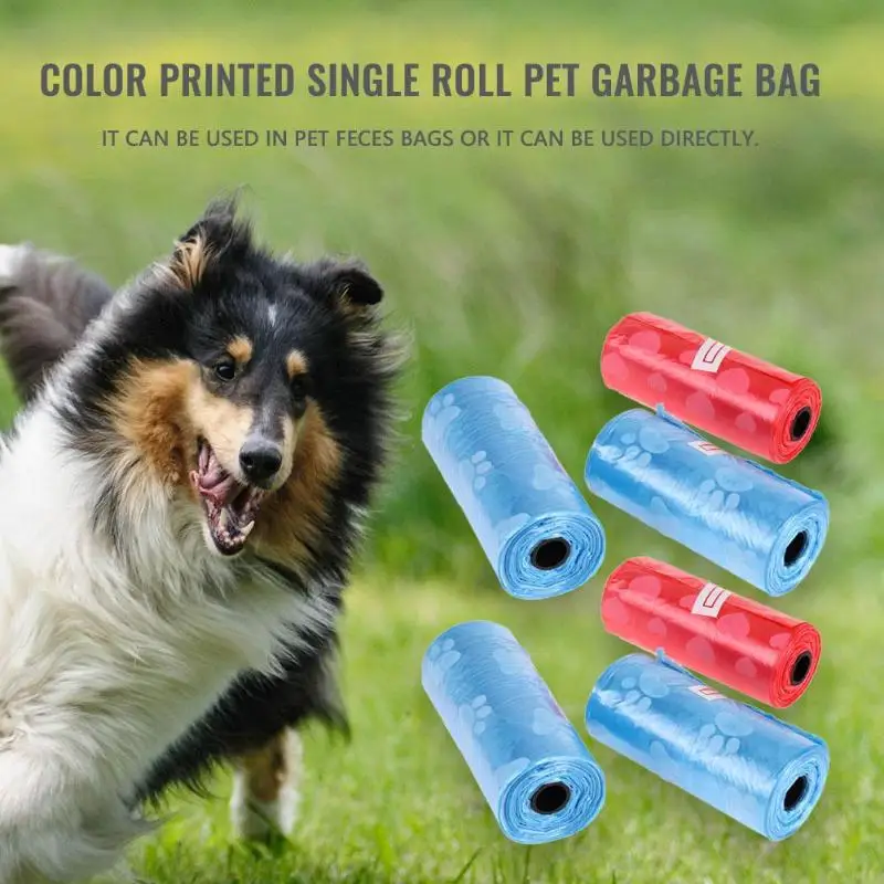 12 рулонов напечатанный пакет для собачьих экскрементов мешки для мусора для домашних животных мешки для собак мусорный мешок для сбора отходов мешок для очистки для домашних собак