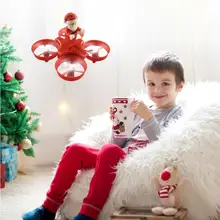 Рождественский подарок Электрические RC игрушки H-67 Летающий Санта Клаус 2.4 г 3D roll удаленного Управление мини headless режим музыка Drone игрушки VS e010s