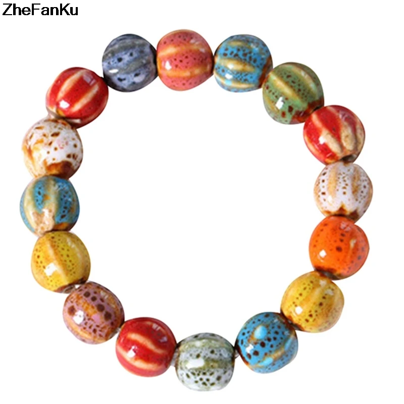

Hot Sale Heart Shaped Vintage Beads Lady Bracelet Bohemia Ceramic Stone Charm Women Bangles Yoga Gift Free Shipping