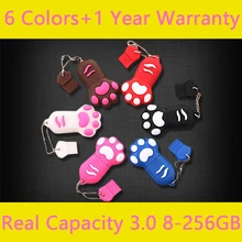 Gadgets Gift Real Capacity Lovely Cat Claw USB 3.0 Flash Drive 128GB 64GB 32GB 16GB USB Memory Stick Pen Drive 512GB Pendriver