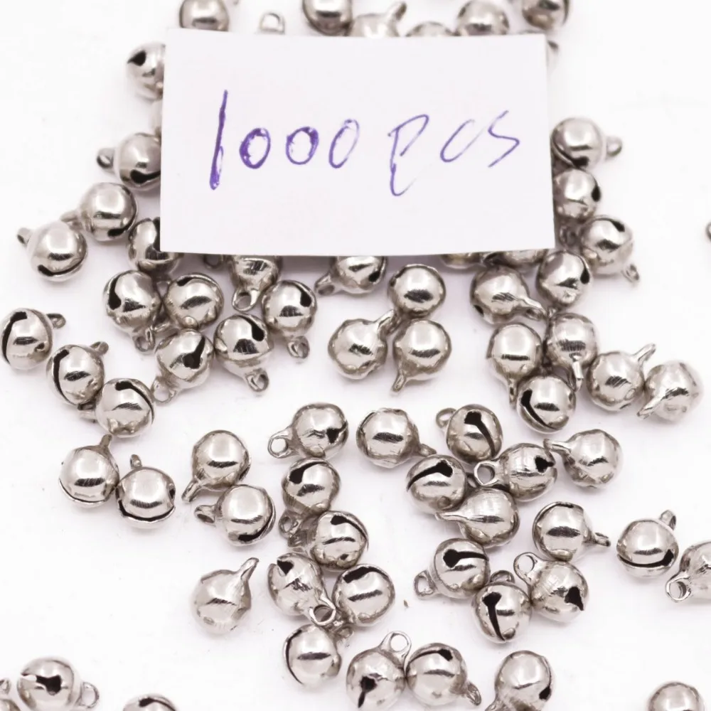 

1000 PCS Cute Metal Jingle Bells For Crafts Chrismas Tree Wreaths 6mmX8mm