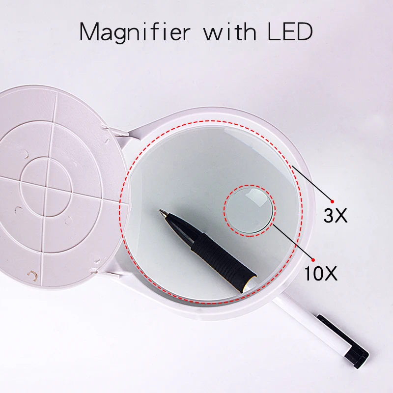 3X 10X светодиодный Лупа микроскоп увеличительное стекло с светодиодный подсветкой настольная лампа лупа Инструменты для ремонта ювелирных изделий горячая распродажа