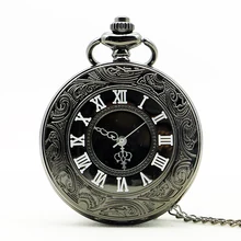 Винтажные 45 мм стимпанк Римский двойной дисплей антикварные карманные часы кварцевые часы подарки Relogio De Bolsos