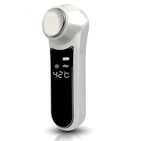 Quente e Frio Cuidados com a Pele Ferramenta de Beleza Cryotherapy Ultra-sônico Martelo Rosto Levantamento Facial Massageador 6 – 45 Graus Alternadamente Encolher Poros