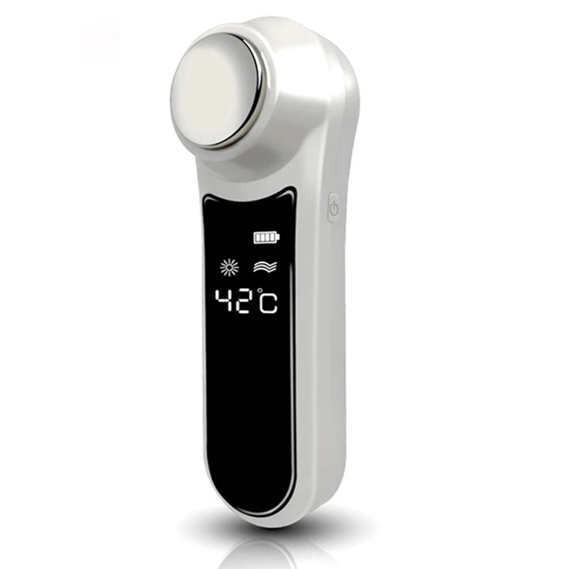 Ultrasonic Cryotherapy Hot Cold Hammer Face Lifting Facial Massager 6/45 degrees alternately Shrink pores Skin Care Beauty Tool