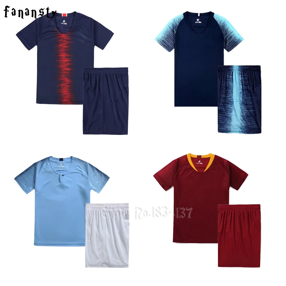 

Kids Football Jerseys 18/19 Survetement Football Suits Boys Training Jerseys Customize Children Blank Soccer Sets Uniform New