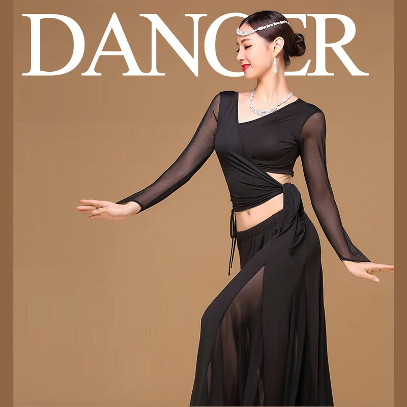 

Belly Dance Costumes 2 ways use collar top+collar blouse+long skirt 3pcs full set Professional Performance Dancewear CZ011