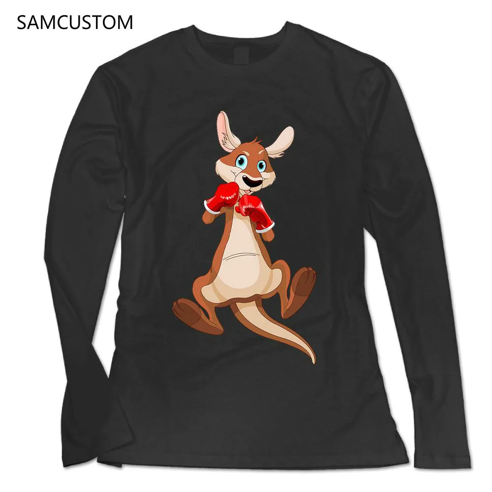 

SAMCUSTOM new style Fashion Long Sleeve T Shirt Women kangaroo 3D print Personality casual female T-shirt
