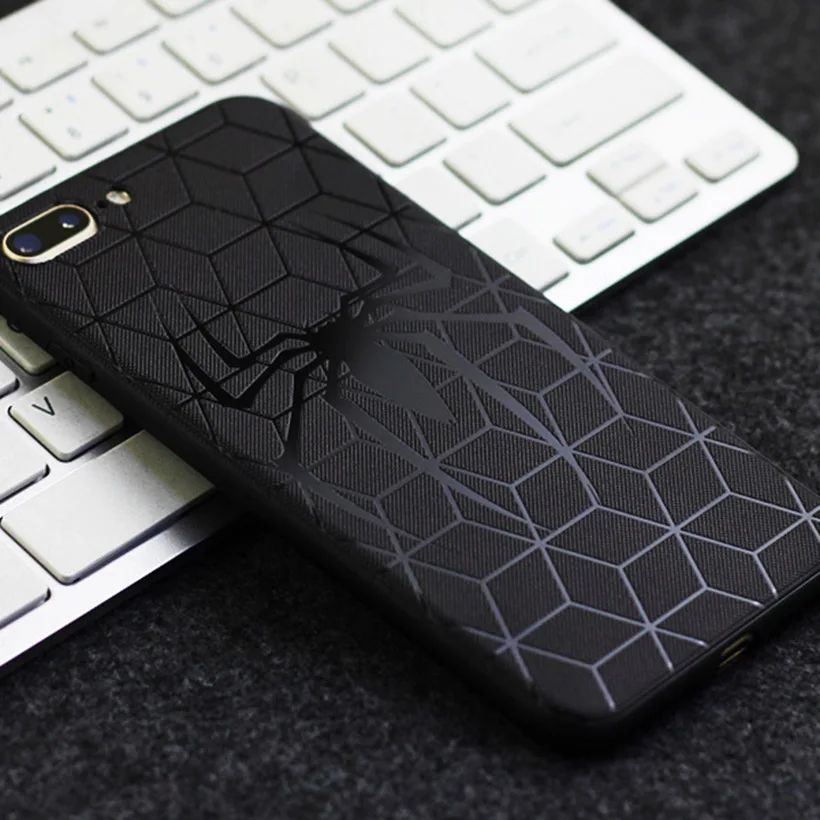 For iPhone Case 6S Plus 7 8 X 10 XS Max XR 3D Relief Case Cover Spider Iron Man Superman Phone Cases For iPhone 6 S 7 8 Plus